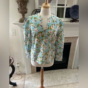 FATE/Anthropologie Floral V-Neck Blouse